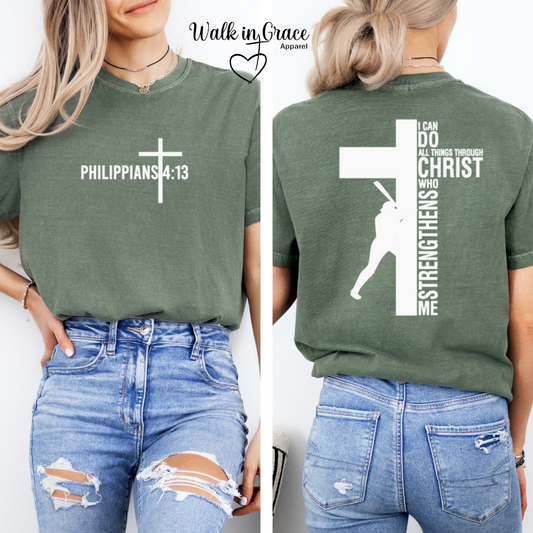 Baseball Philippians 4:13 tee