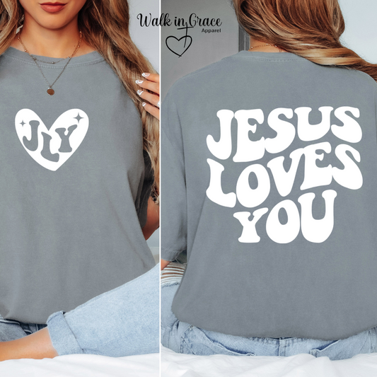 Jesus Loves You retro tee