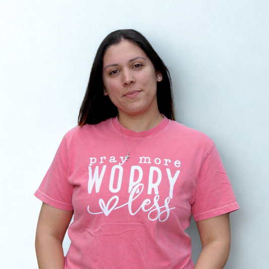 Pray more worry less tee